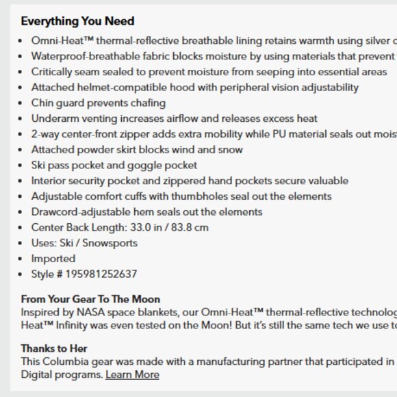 Columbia Titanium Ski Mount Bindo IV Insulated Jacket Black Large - Picture 15 of 16